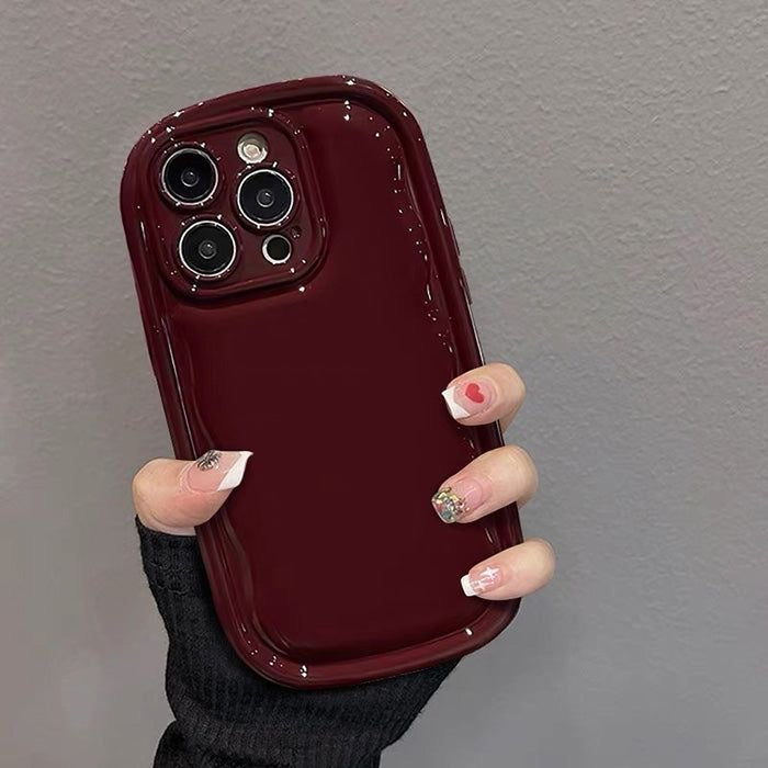 Cherry Wine Burgundy Puff Phone Case 🍒✨