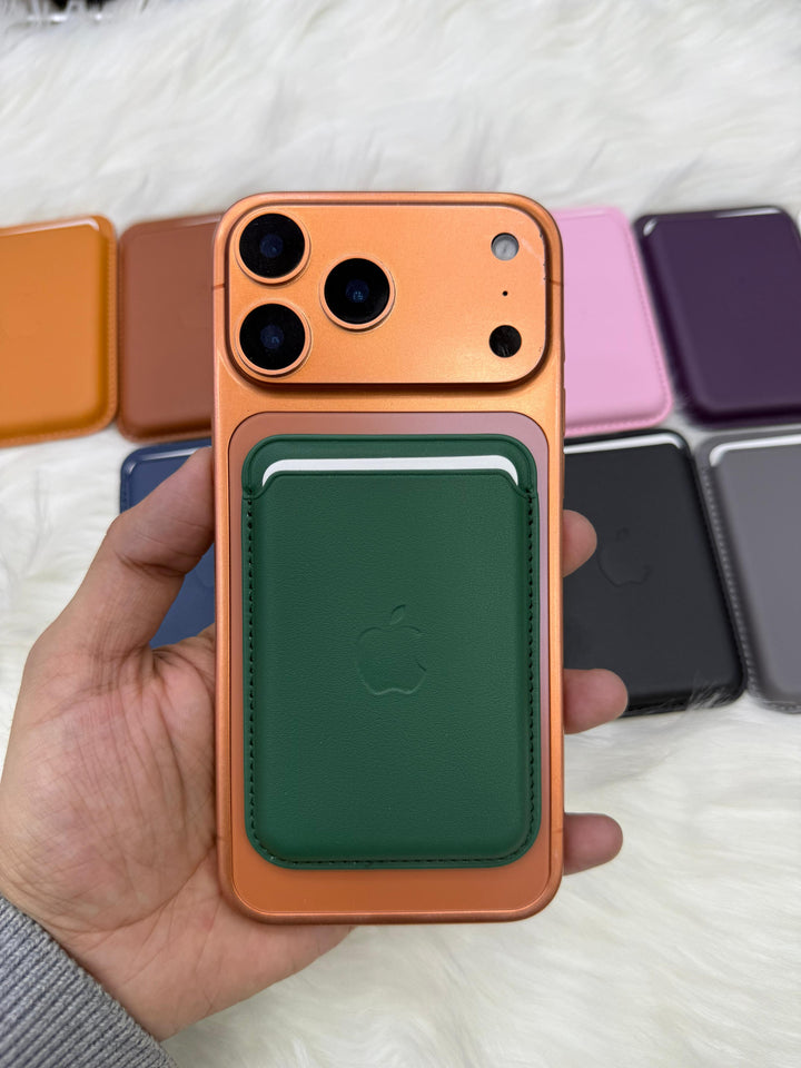 Leather Magsafe Wallet (With apple logo)