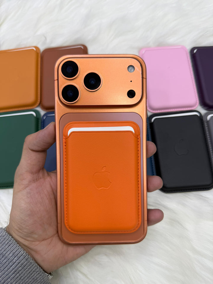 Leather Magsafe Wallet (With apple logo)