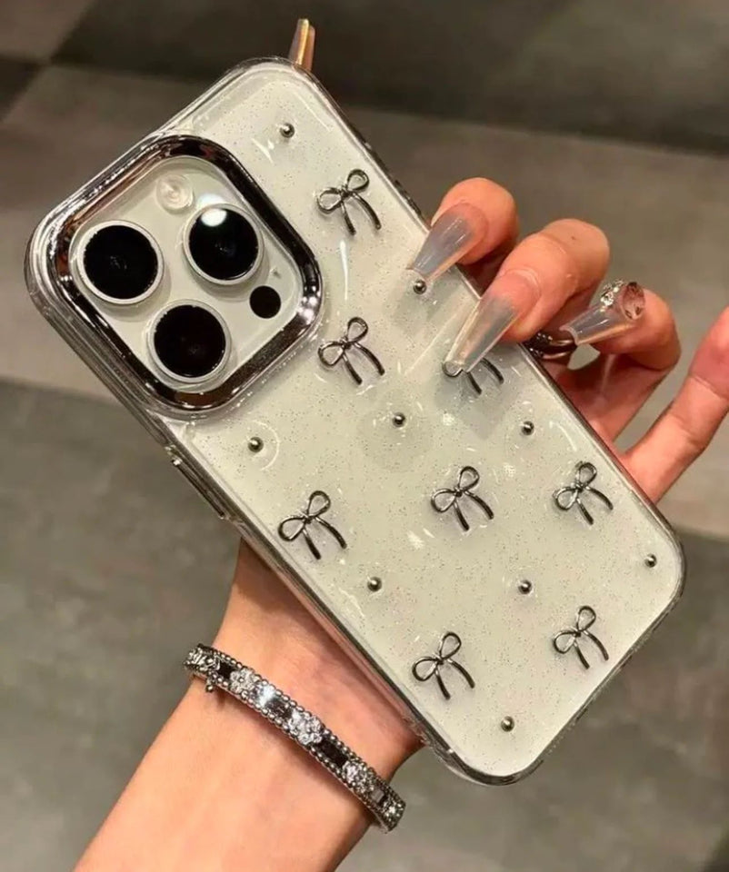 TRANSPARENT BOW SHIMMERY CASE