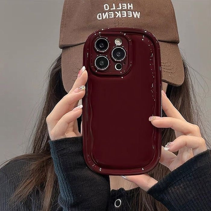 Cherry Wine Burgundy Puff Phone Case 🍒✨