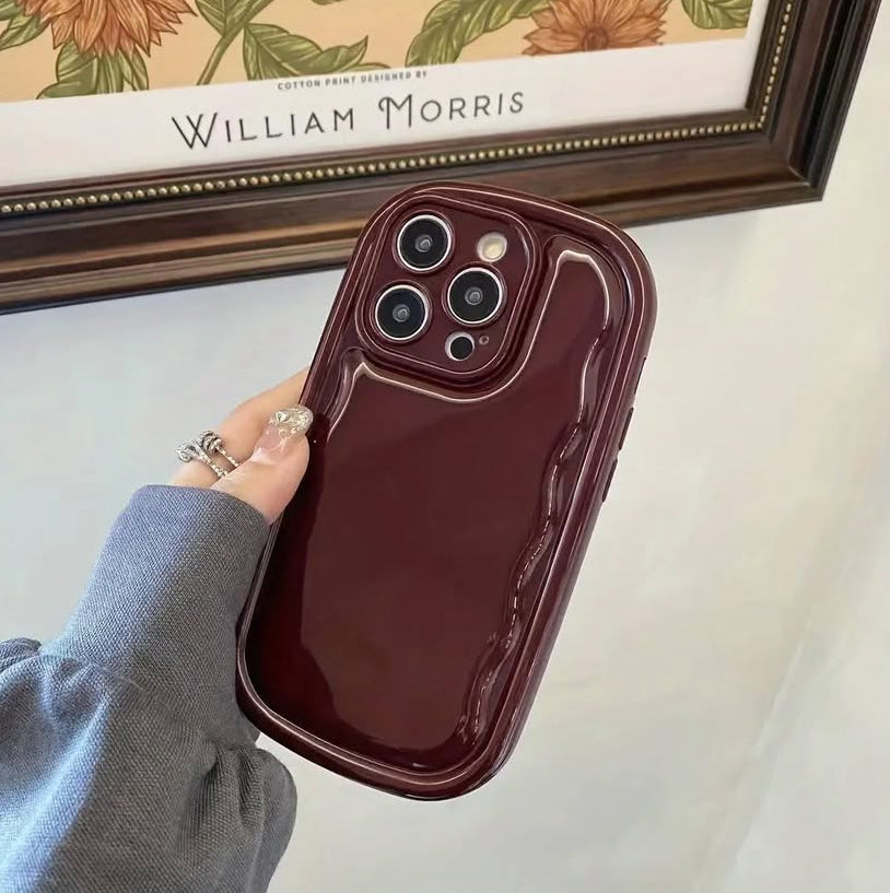 Cherry Wine Burgundy Puff Phone Case 🍒✨