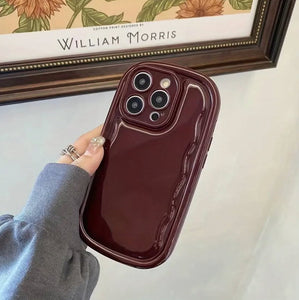 Cherry Wine Burgundy Puff Phone Case 🍒✨