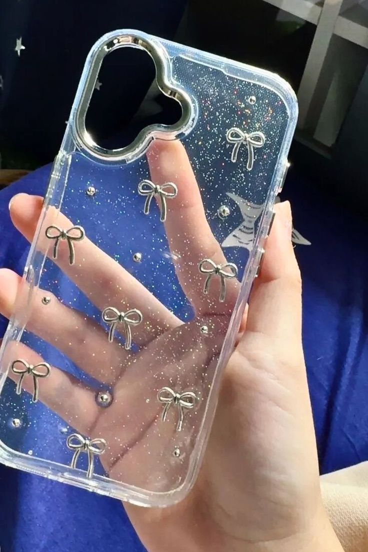 TRANSPARENT BOW SHIMMERY CASE 50%Off