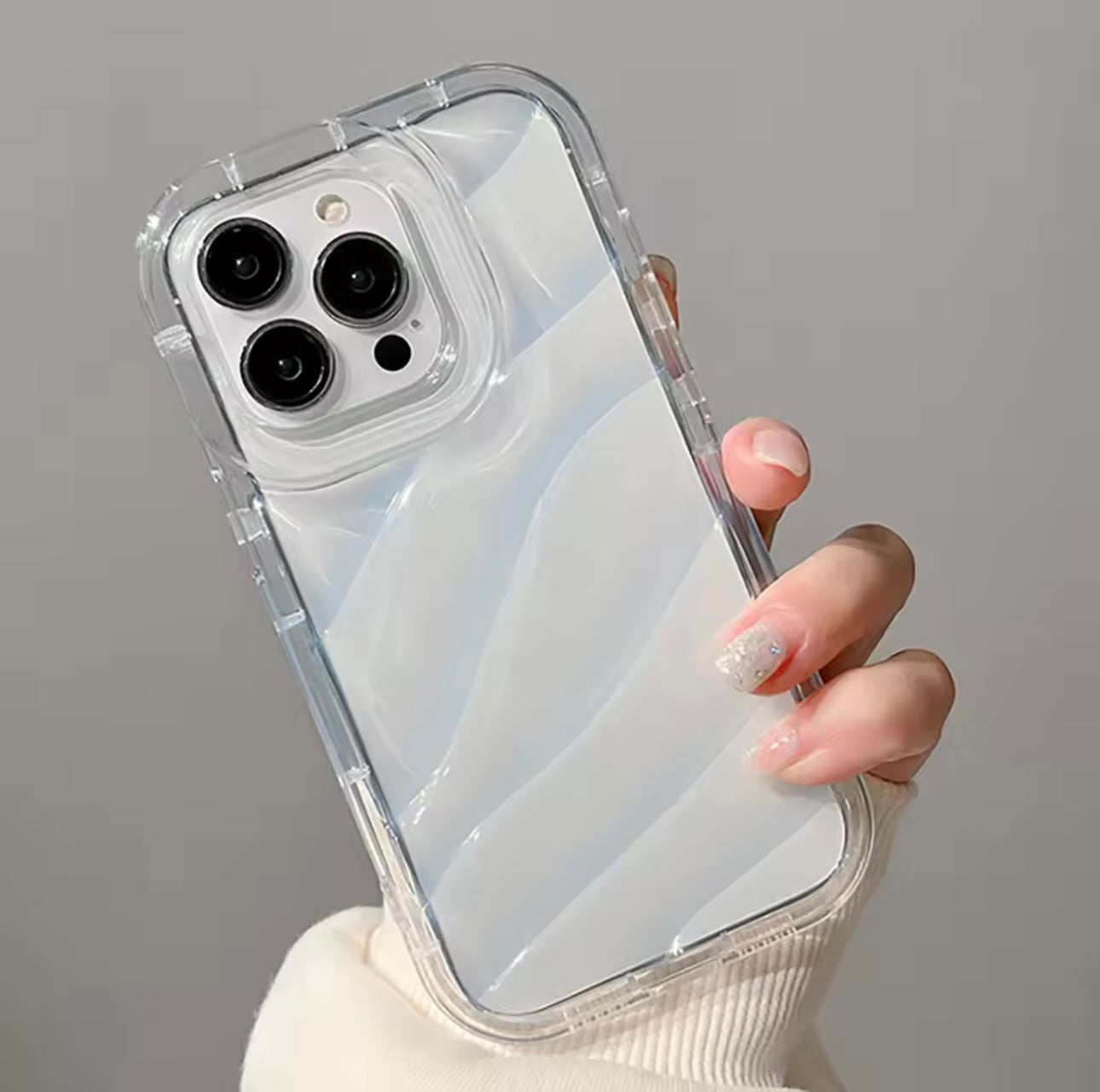Premium Transparent Wavy Anti-Burst Case