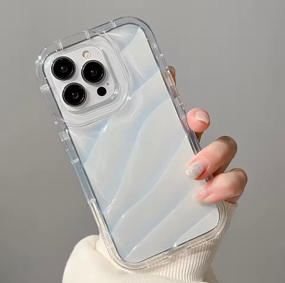 Premium Transparent Wavy Anti-Burst Case