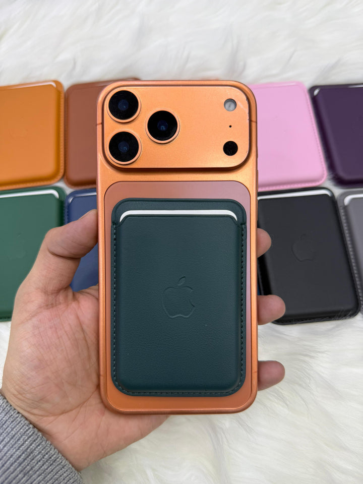 Leather Magsafe Wallet (With apple logo)