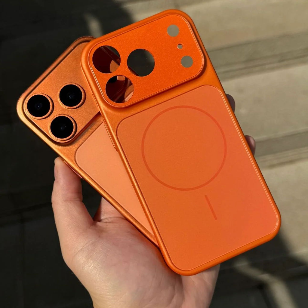 iPhone 17 glass case comic orange