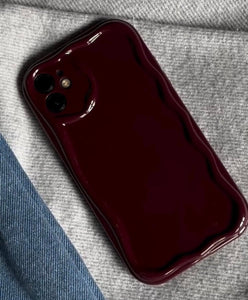 New Burgundy cherry Wavy Case