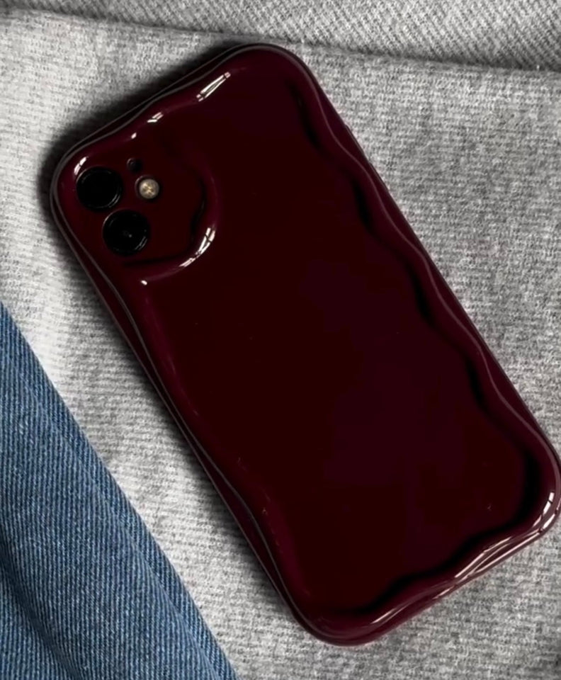 New Burgundy cherry Wavy Case