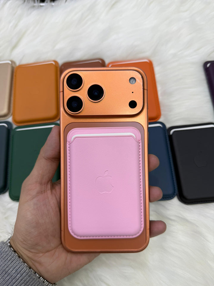 Leather Magsafe Wallet (With apple logo)