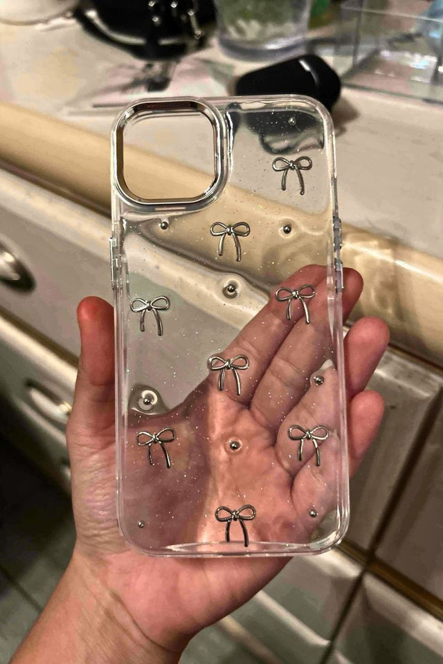 TRANSPARENT BOW SHIMMERY CASE