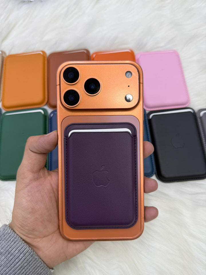 Leather Magsafe Wallet (With apple logo)