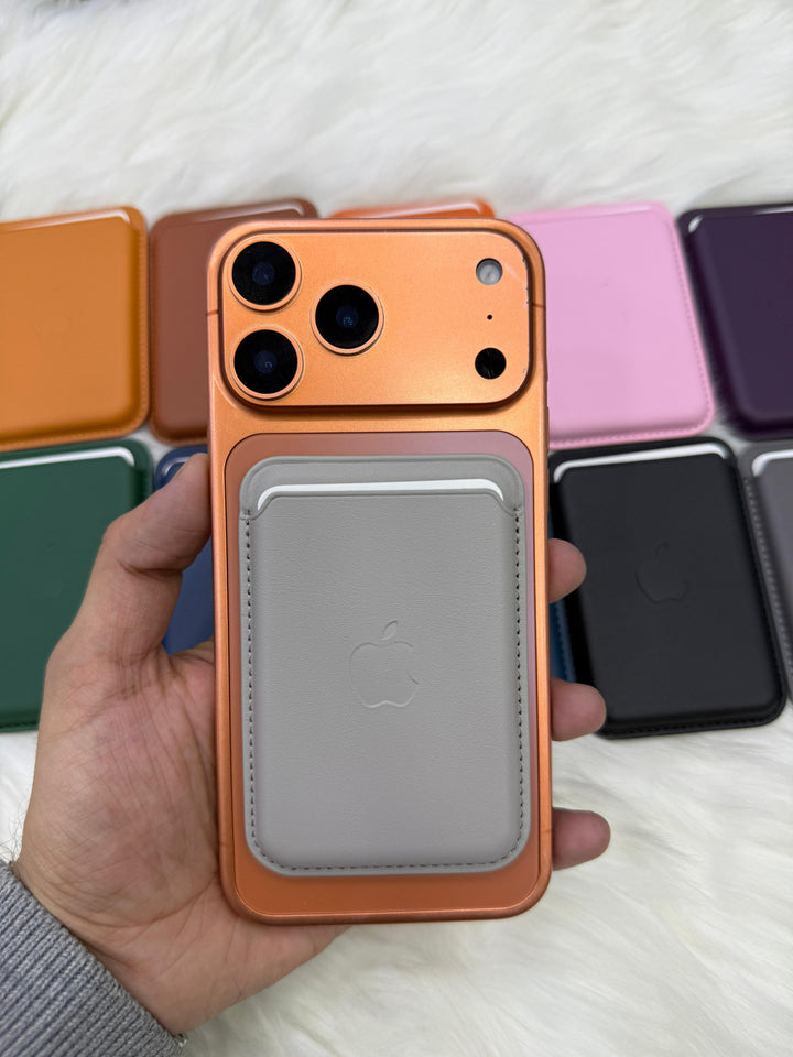 Leather Magsafe Wallet (With apple logo)