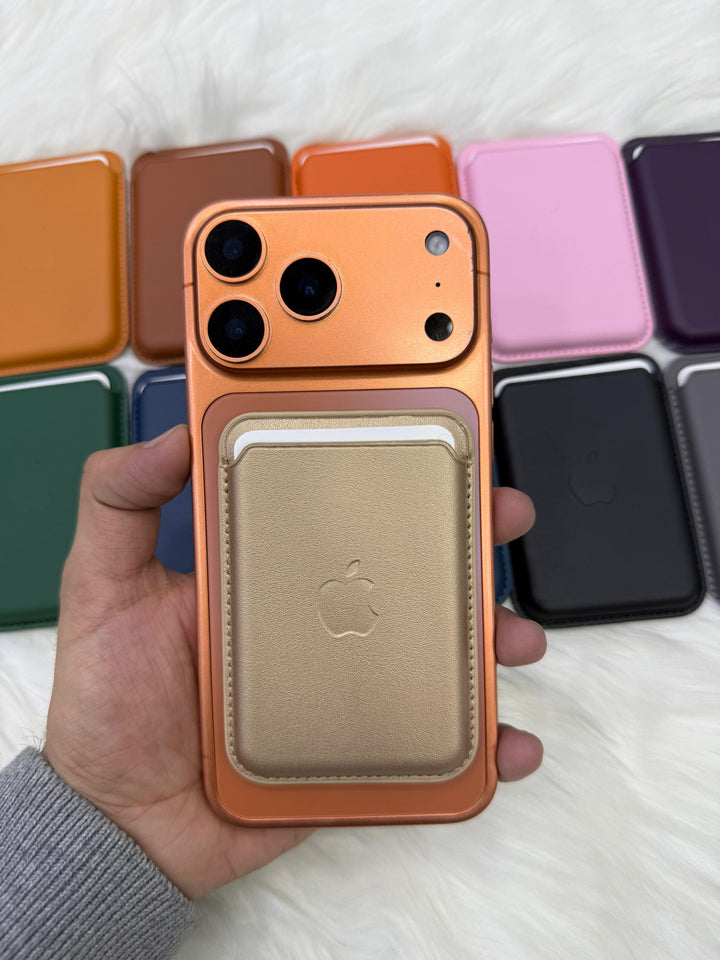 Leather Magsafe Wallet (With apple logo)