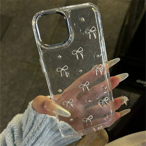 TRANSPARENT BOW SHIMMERY CASE